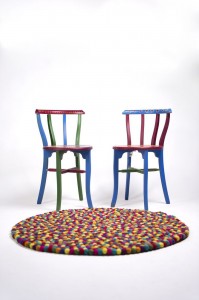 rainbow felt balls chair