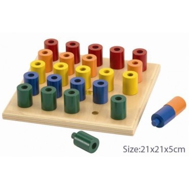 Wooden Peg and Stack Board
