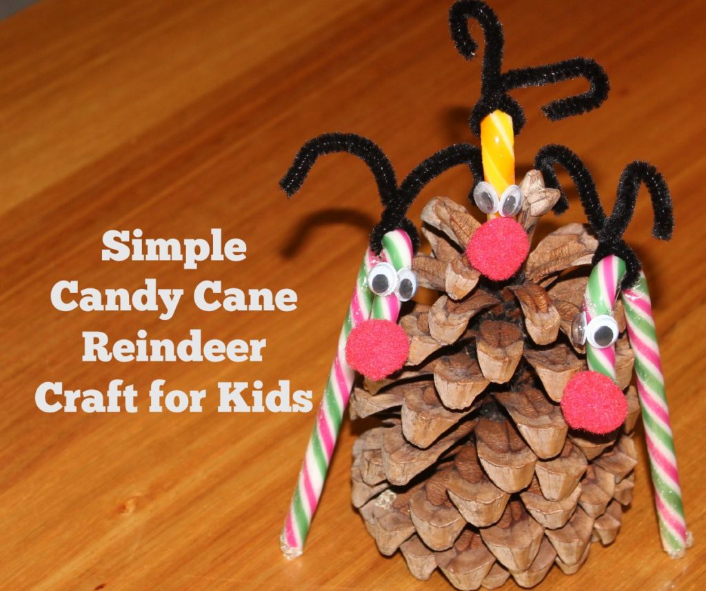 30 Days of Christmas Cheer Candy Cane Reindeer Craft for Kids 