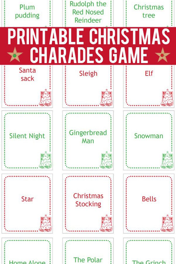 30 Days of Christmas Cheer Charades Game