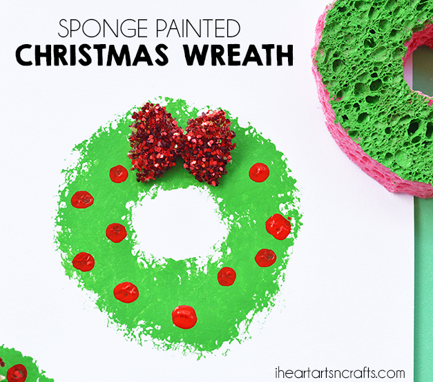 30 Days of Christmas Cheer Sponge Painted Christmas Tree 