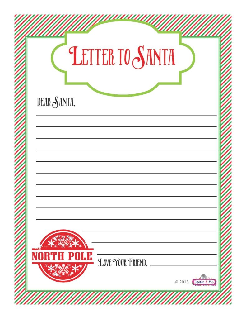 Printable Santa Letters Template from Finlee and Me