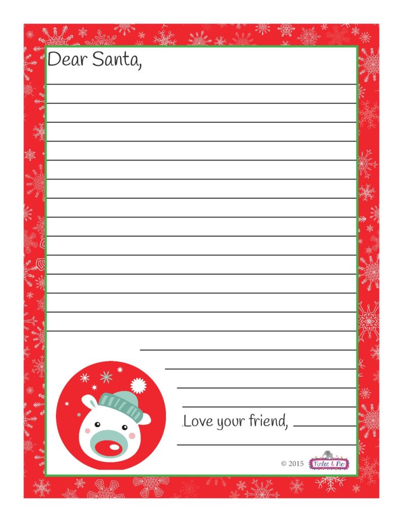 Santa Letters Printable Template #3