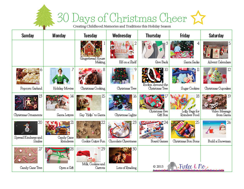 30 Days of Christmas Cheer Holiday Traditions Calendar