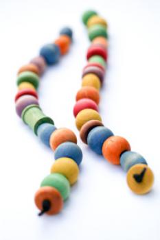 wooden lacing beads toy