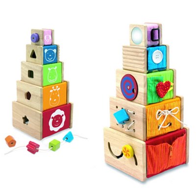 Artiwood – Wooden Toys – 5 Activity Stackers