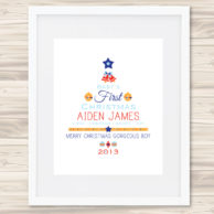 baby boy's fist christmas print