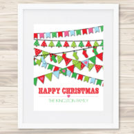 christmas bunting print