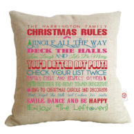 family christmas rules cushion