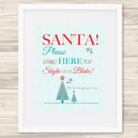 santa stop here sign - green