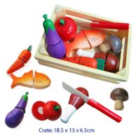 Finlee and Me- Wooden Play Kitchen- Food Cutting Set {Vegetables and Meat}