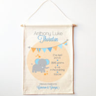 elephant-birth-print-wall-banner
