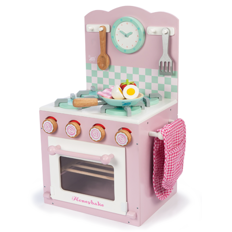 Le Toy Van- Wooden Kids Kitchen- Oven and Hob Set {Pink}
