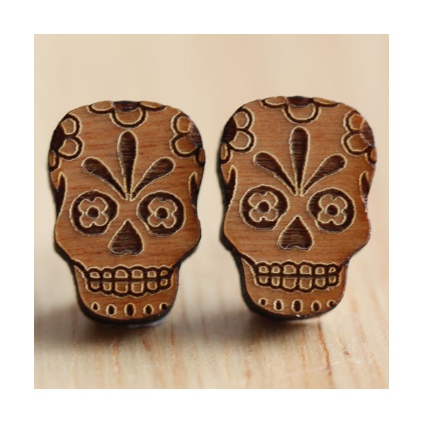 mexican-fiesta-sugar-skull-earrings-wooden