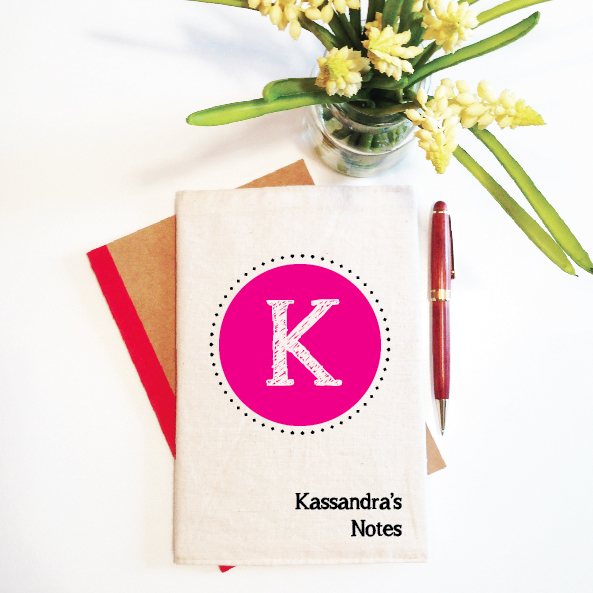 personalised-notebook-and-reusable-cover-initial-monogram-pink