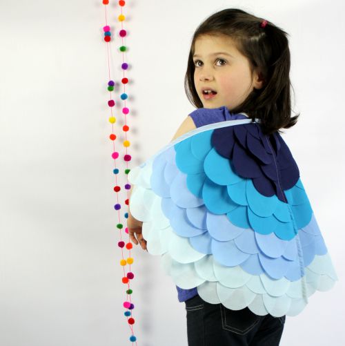 Kids Costumes Dress Up Rainbow Bird Wings BLUEBIRD