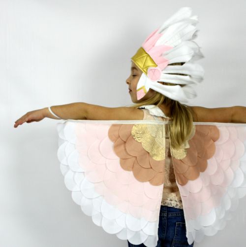 Kids Costumes Dress Up Rainbow Bird Wings BLUSH