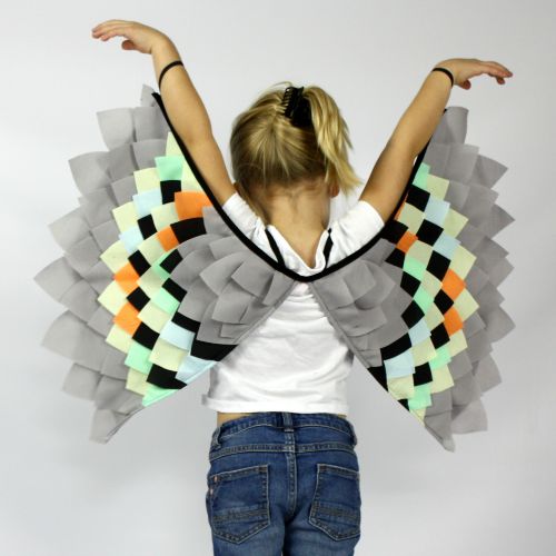 Kids Costumes Dress Up Rainbow Bird Wings NEON