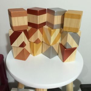 Wooden Toys Metallic Coloured Building Blocks Set