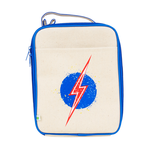 Apple and Mint Kids Lunchboxes Reusable Lunch Bag Lightning Bolt Deep Blue