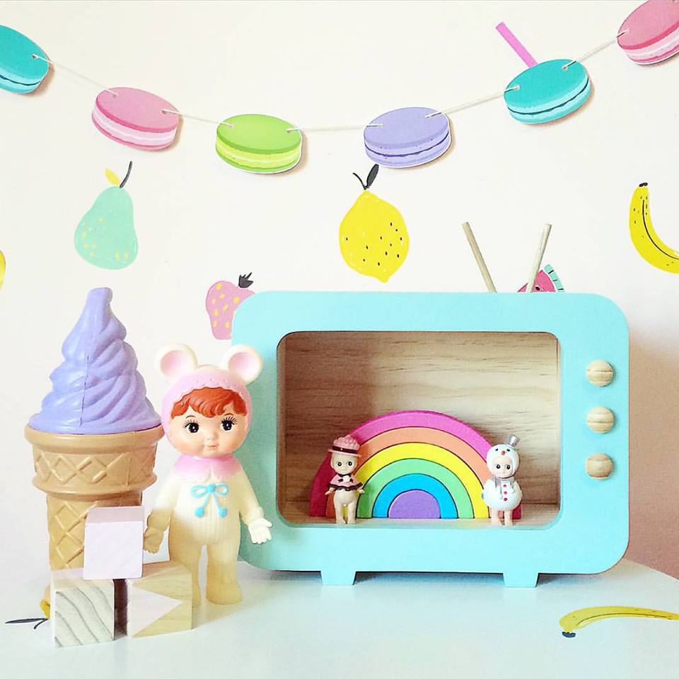 Finlee and me Kids room Decor Shadow Boxes TV Blue
