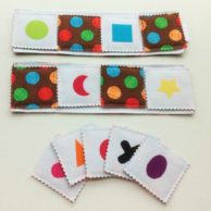 Two in One Fabric Game: Memory Game & Bingo – Brown with Spots