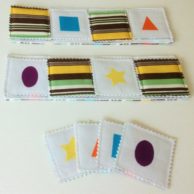 Two in One Fabric Game: Memory Game & Bingo – Brown Striped