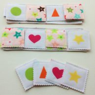 Two in One Fabric Game: Memory Game & Bingo – Pink Stars