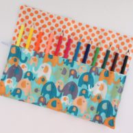 Finlee and Me – Kids Travel Toys – Pencil Roll { Blue Elephants}