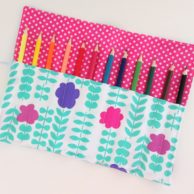 Finlee and Me – Kids Travel Toys – Pencil Roll Pink Posies