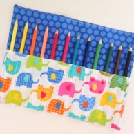 Finlee and Me – Kids Travel Toys – Pencil Roll Rainbow Elephants