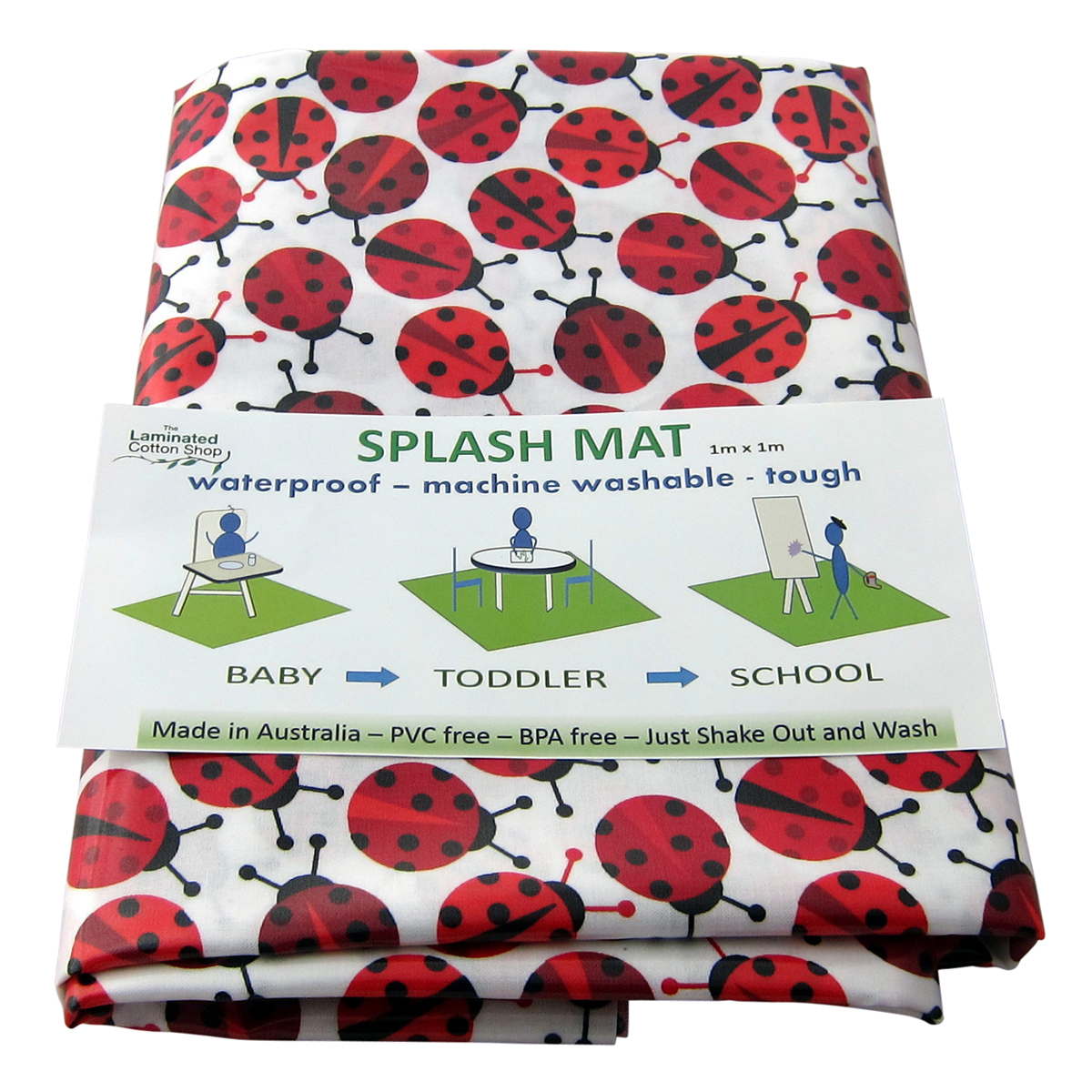 The Laminated Cotton Shop - Messy Mat- High Chair Splash Mat {Ladybirds}