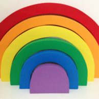 Finlee and Me – Educational Toys – Wooden Rainbow Puzzle {Brights}