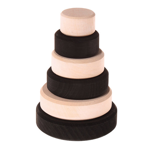 Grimms - Educational Toys – Monochrome Small Stacking Conical Tower