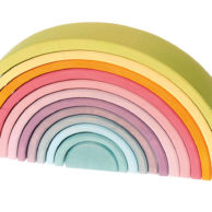 Grimms – Educational Wooden Toys – Pastel Rainbow Stacking Tunnel